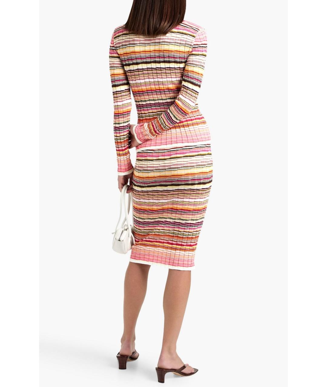 MISSONI Розовая хлопко-эластановая юбка миди, фото 3