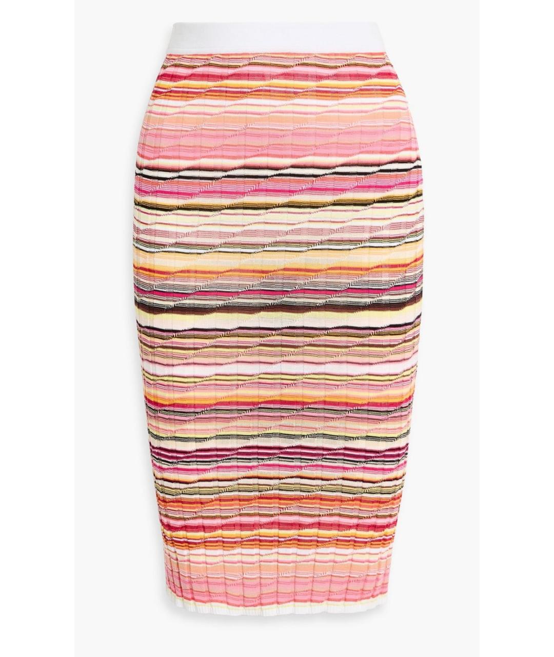 MISSONI Розовая хлопко-эластановая юбка миди, фото 4
