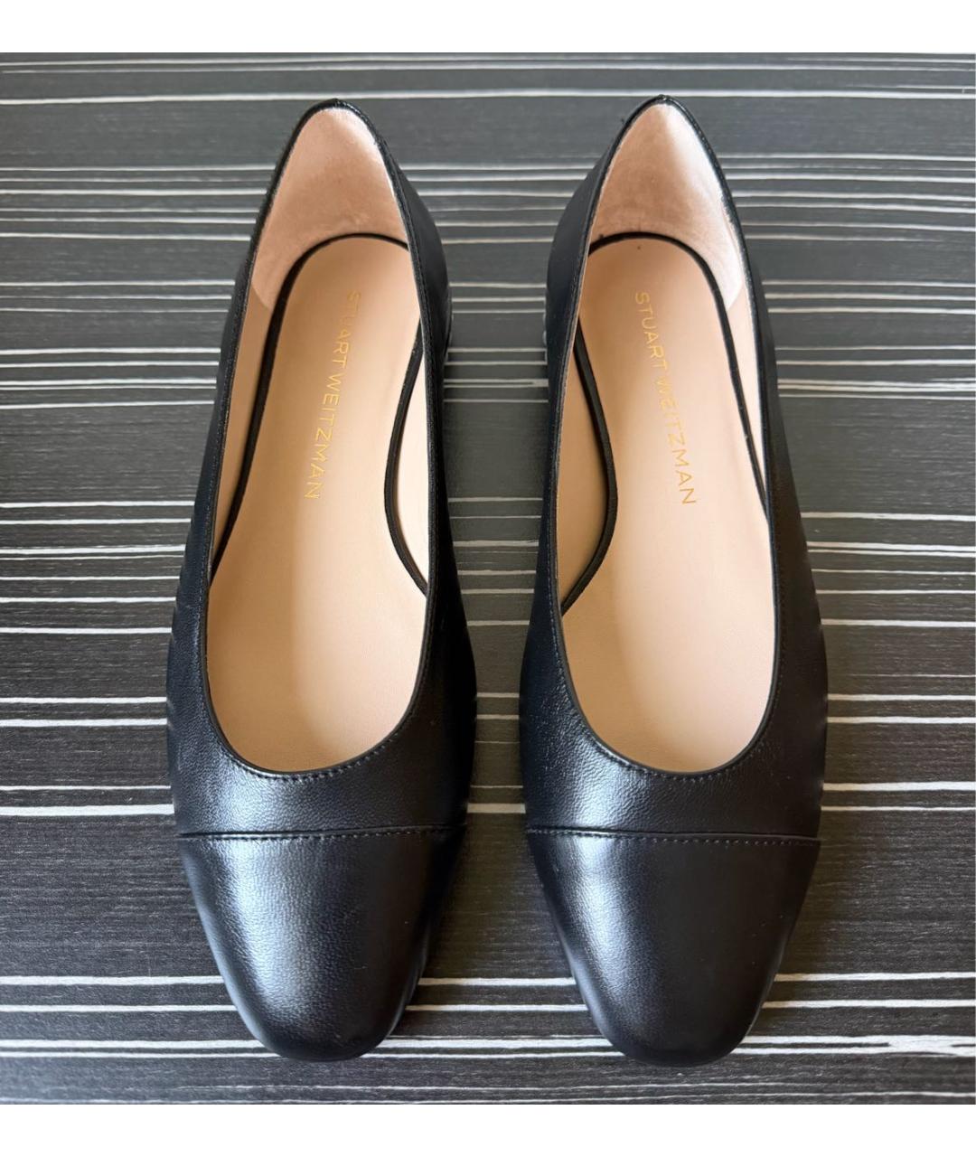 STUART WEITZMAN Черные кожаные балетки, фото 3