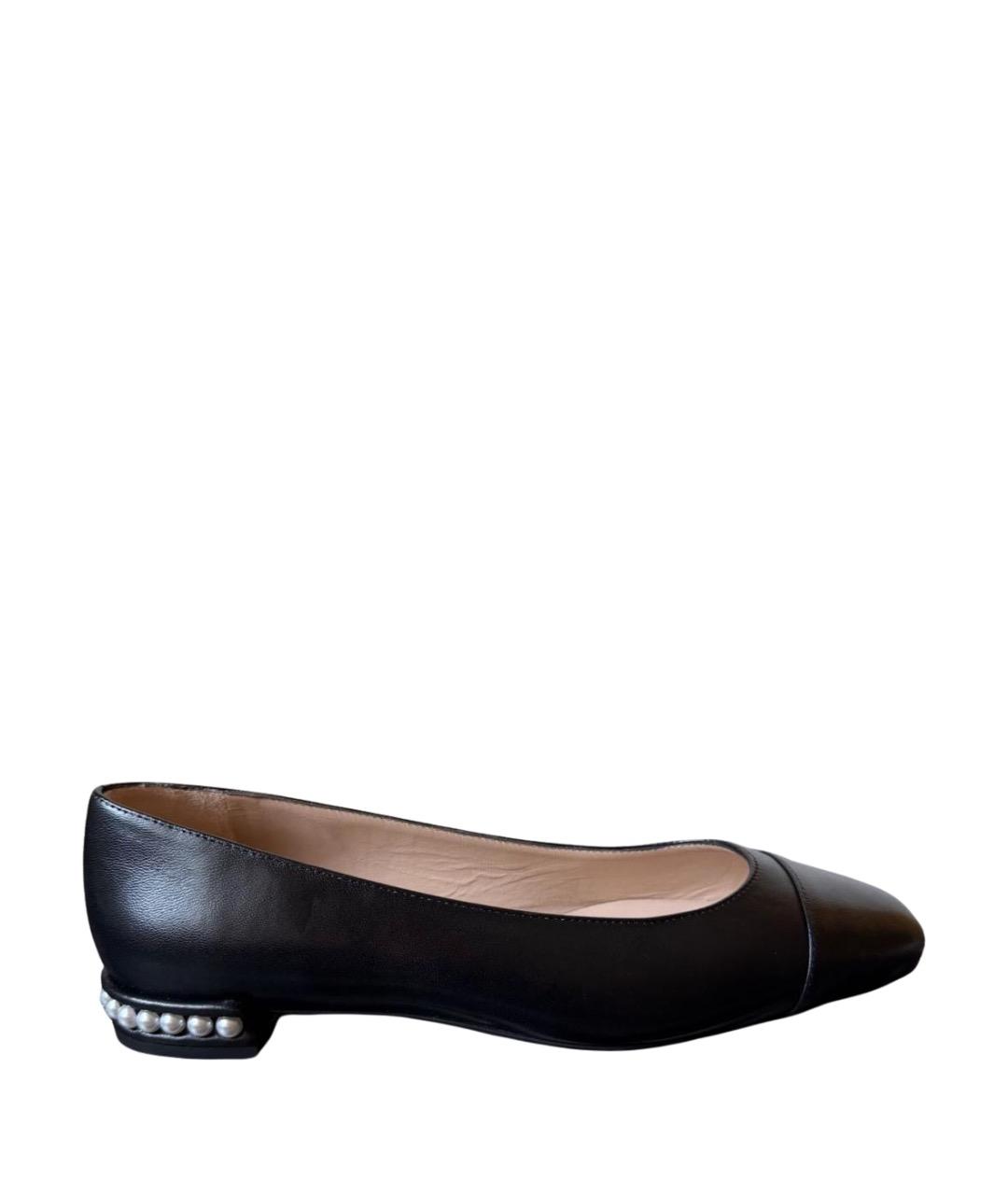 STUART WEITZMAN Черные кожаные балетки, фото 1