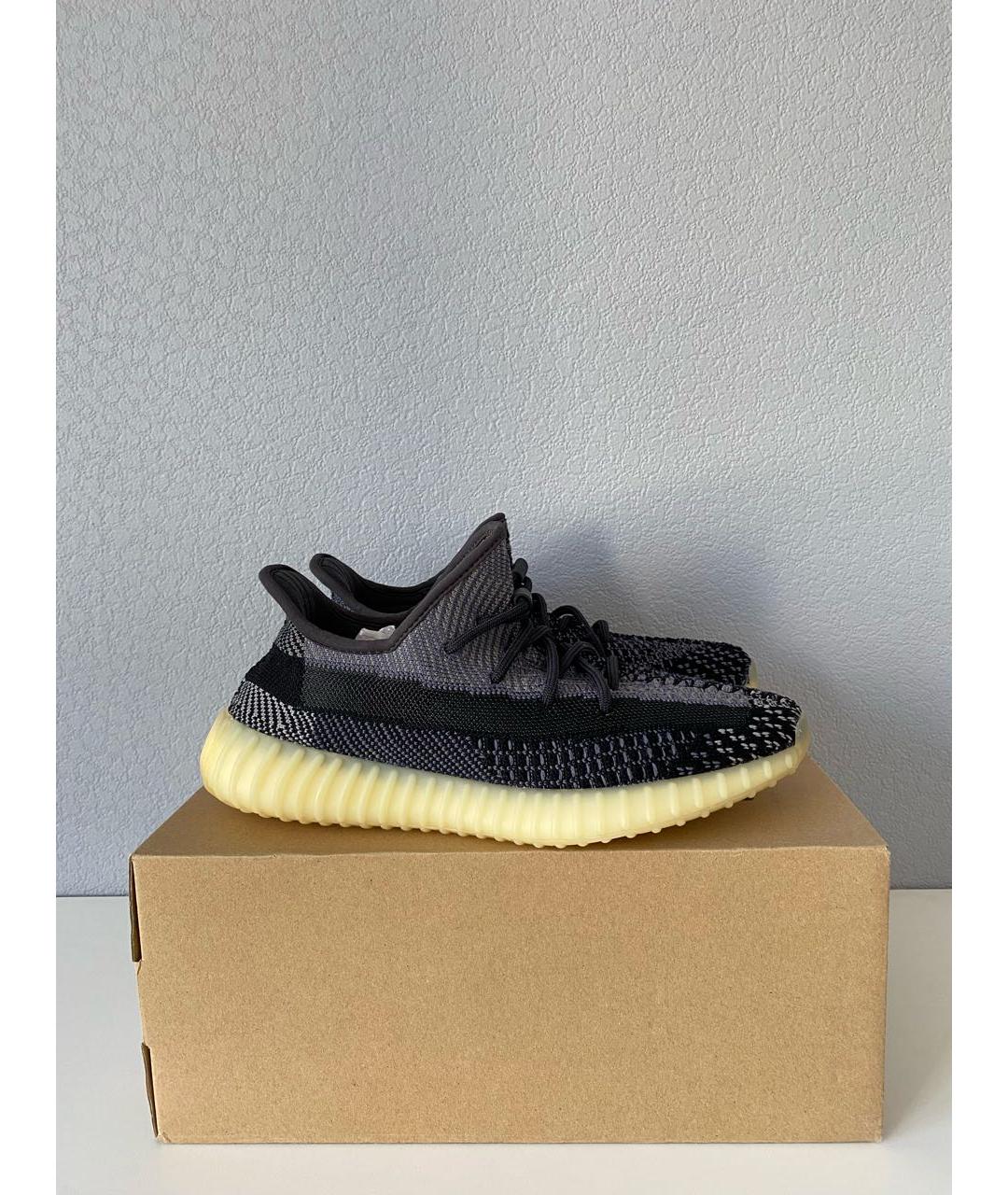 ADIDAS YEEZY Темно-синие текстильные кроссовки, фото 4