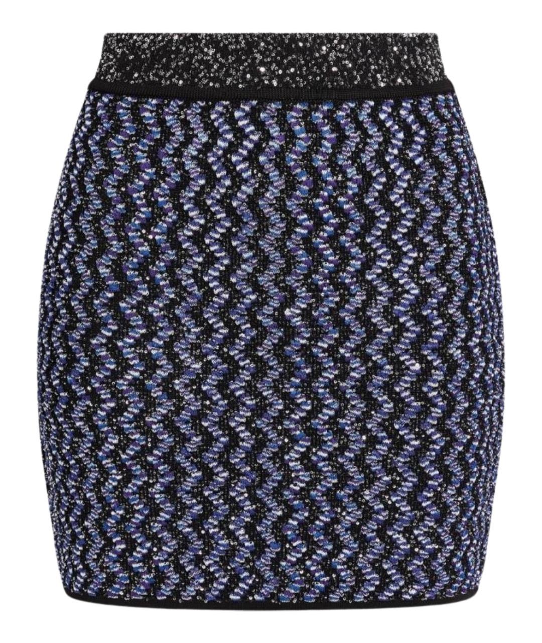 MISSONI Синяя вискозная юбка мини, фото 1