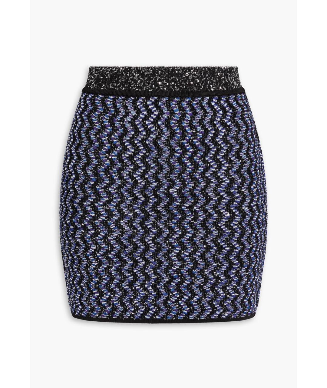 MISSONI Синяя вискозная юбка мини, фото 4