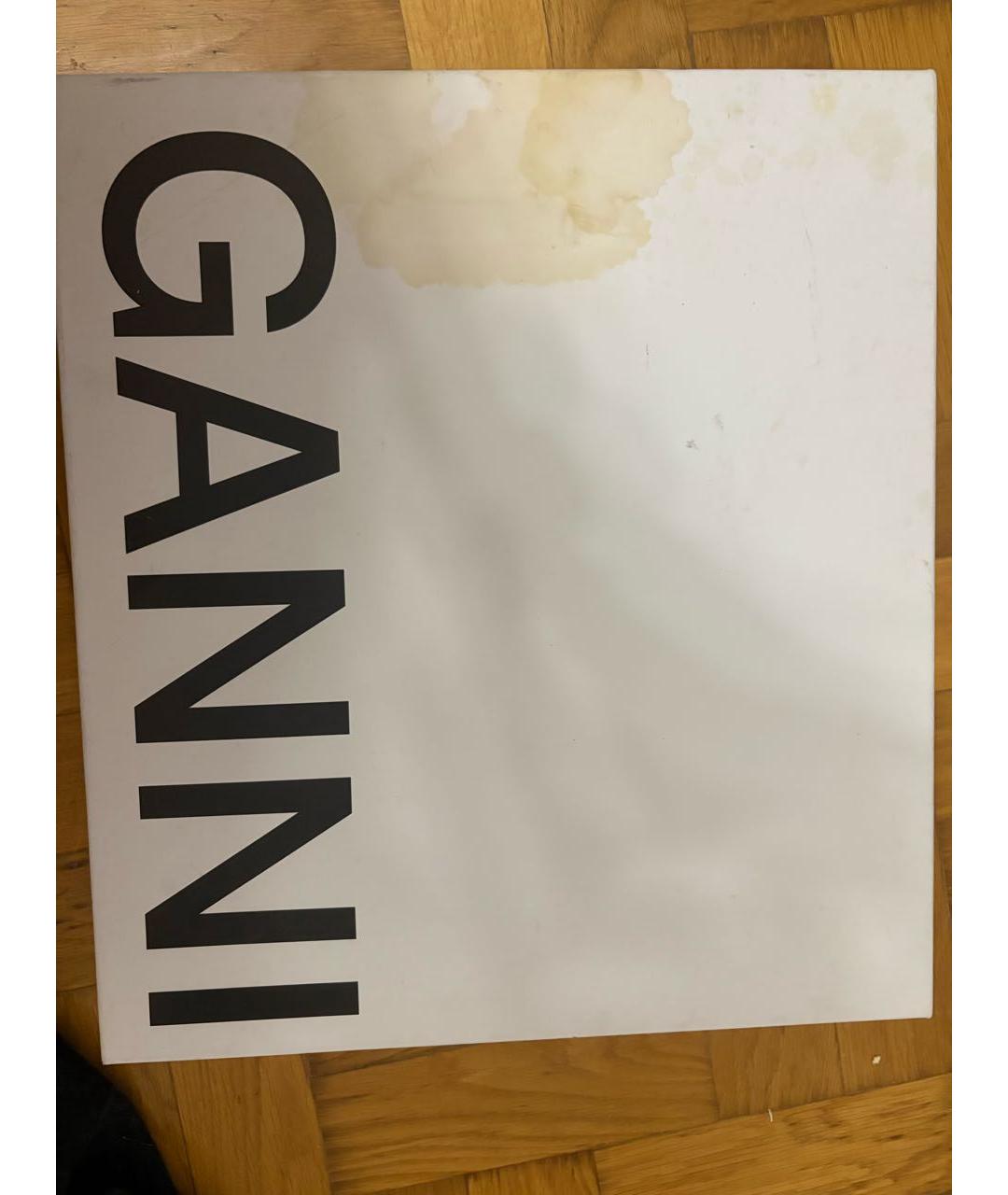 GANNI Черные кожаные ботфорты, фото 6