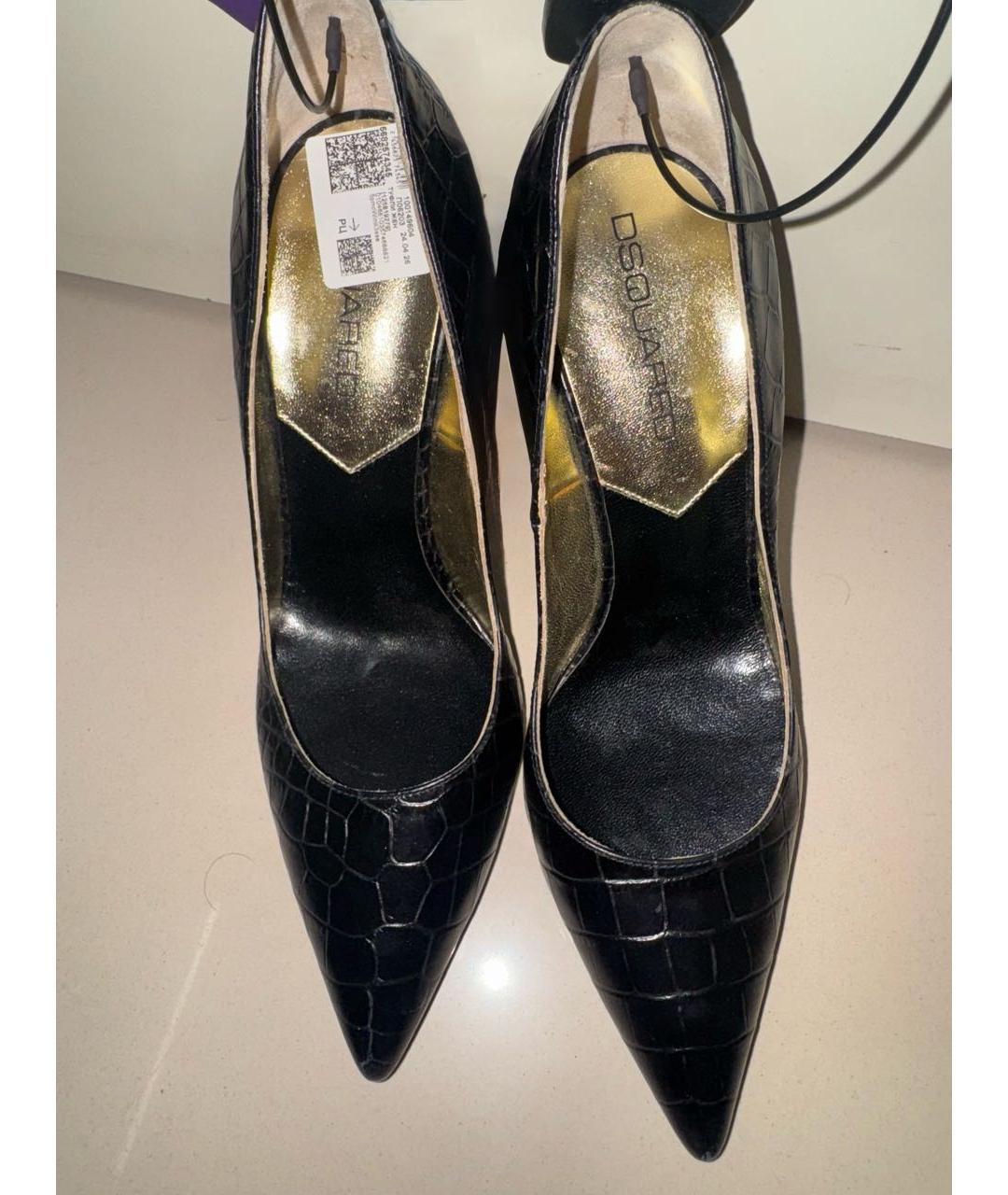 DSQUARED2 Черные кожаные туфли, фото 2