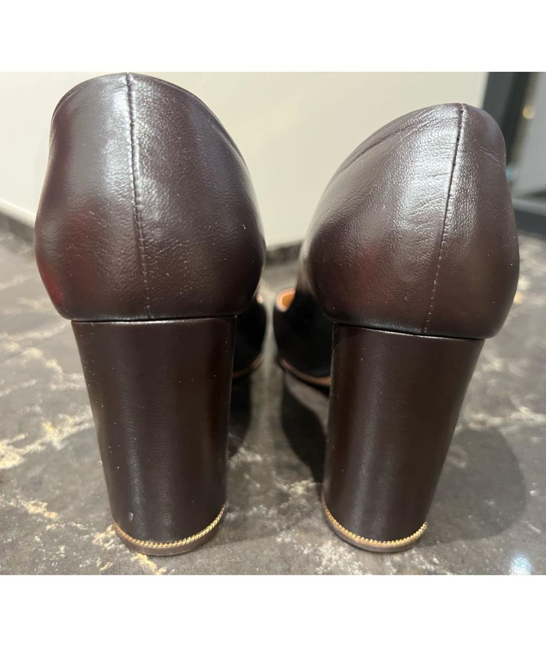 FERRAGAMO Коричневые кожаные туфли, фото 4