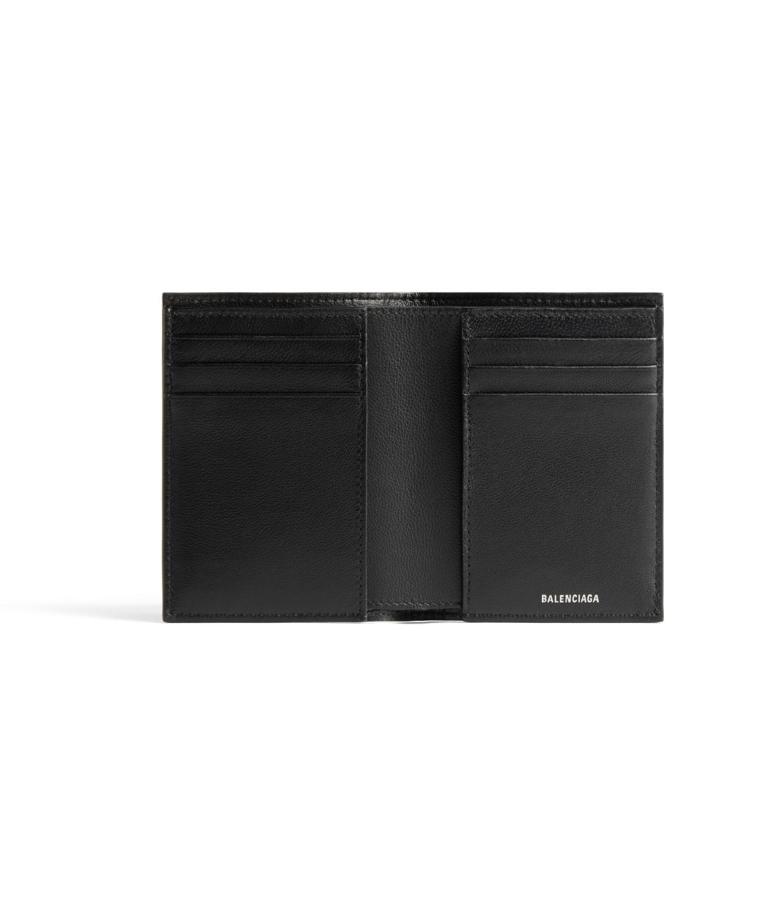 BALENCIAGA Черный кожаный кошелек, фото 3