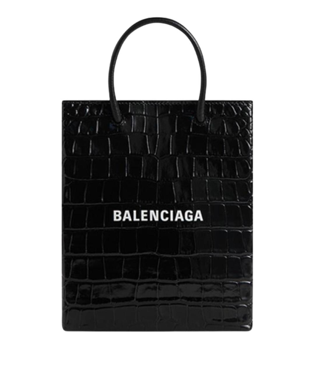 BALENCIAGA Черная кожаная сумка через плечо, фото 1