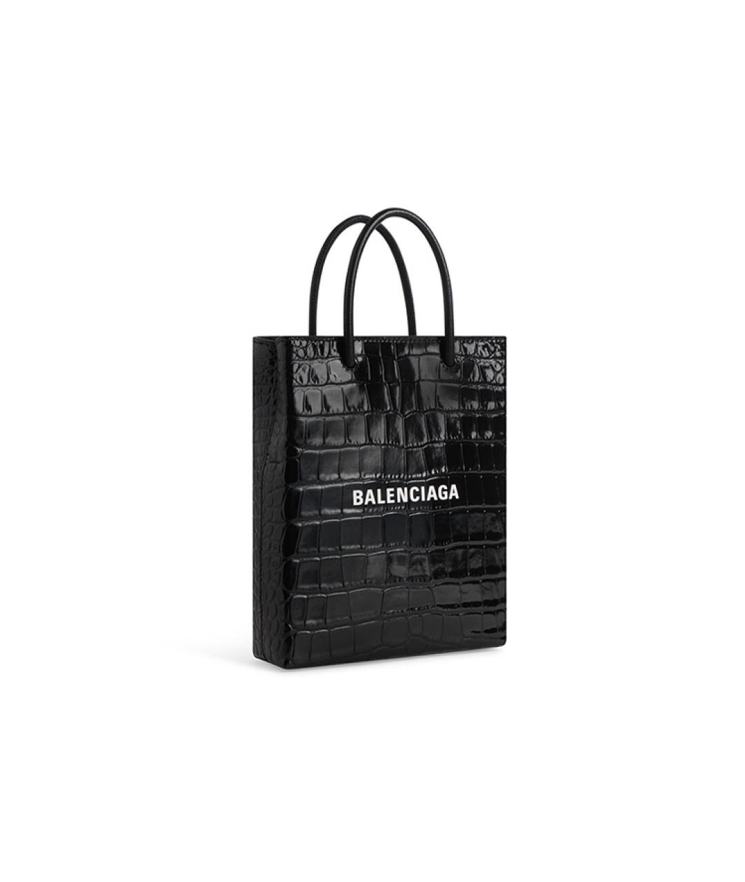 BALENCIAGA Черная кожаная сумка через плечо, фото 2