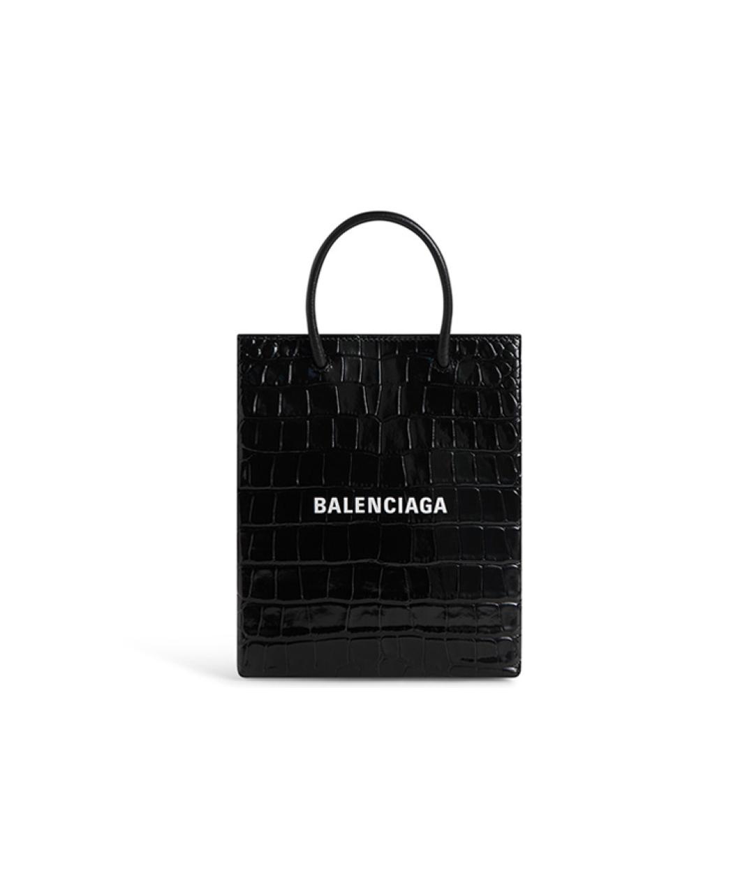 BALENCIAGA Черная кожаная сумка через плечо, фото 6
