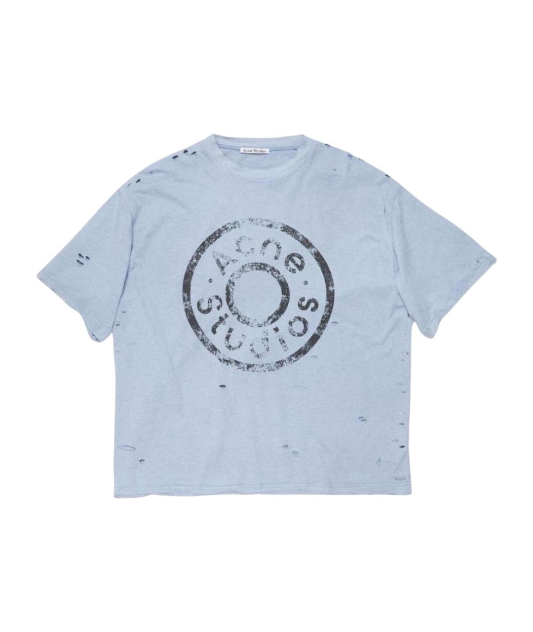 ACNE STUDIOS Голубая хлопковая футболка, фото 1