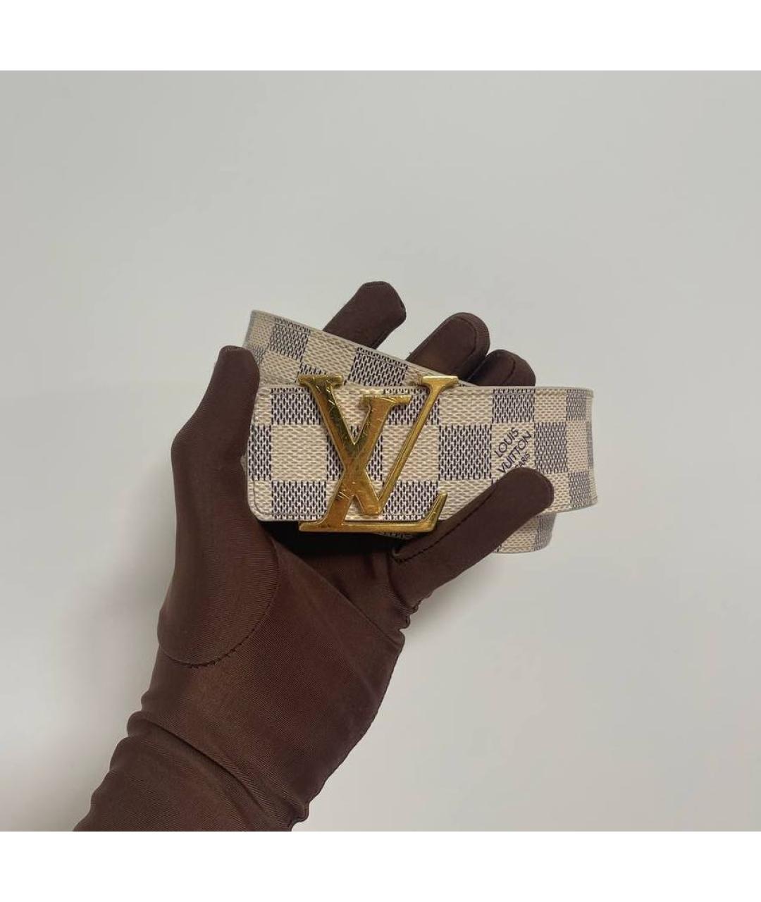 LOUIS VUITTON Белый кожаный ремень, фото 4