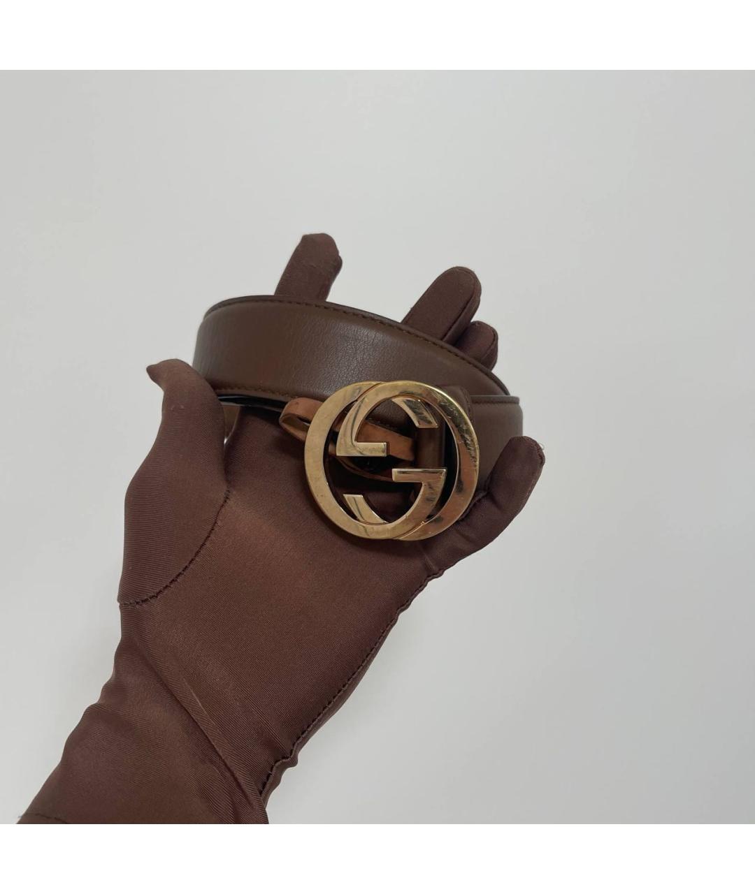 GUCCI Коричневый кожаный ремень, фото 3