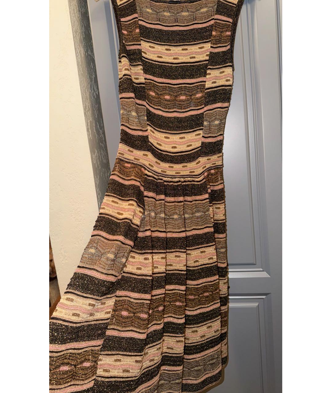 M MISSONI Золотое вискозное повседневное платье, фото 4