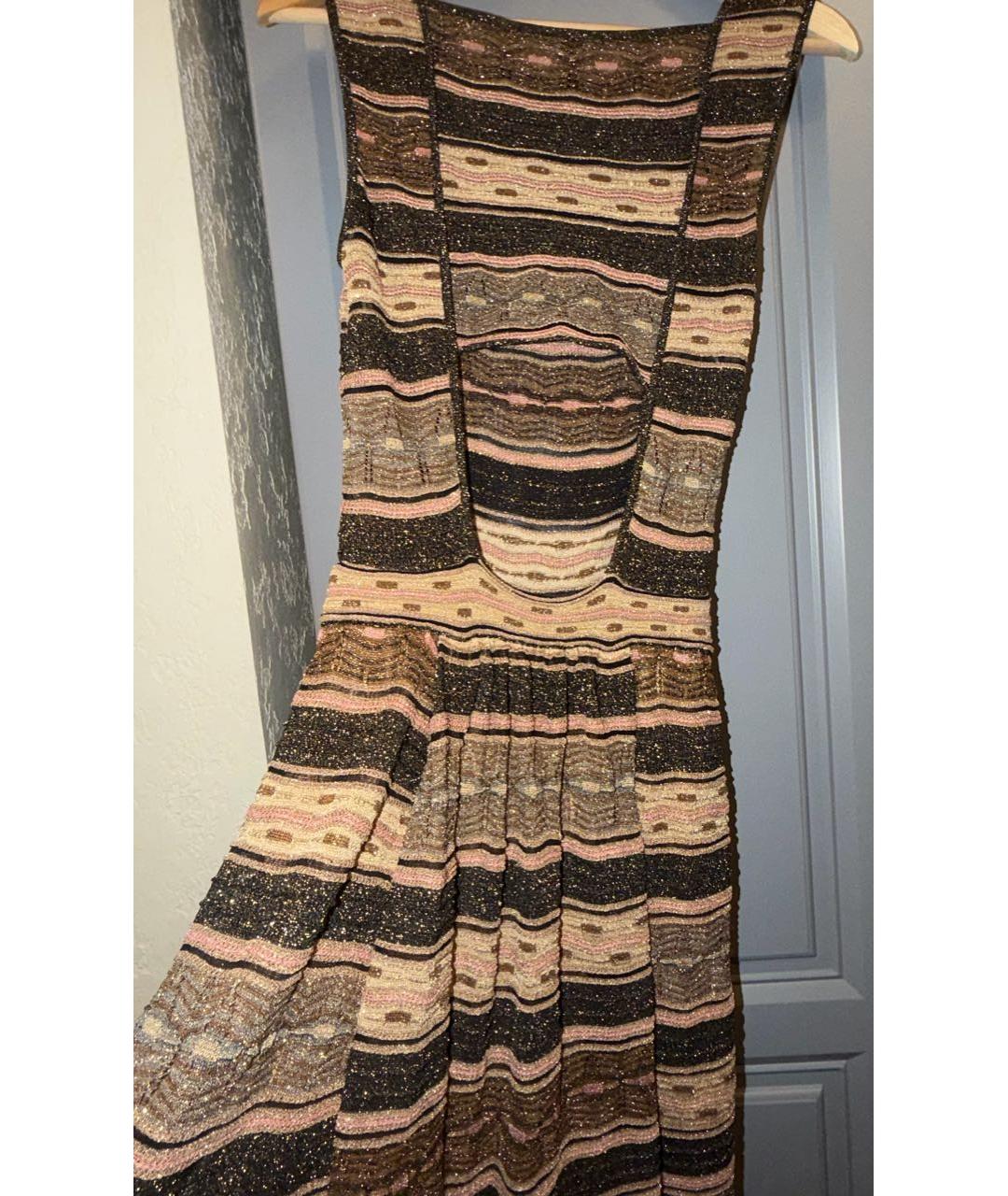 M MISSONI Золотое вискозное повседневное платье, фото 2