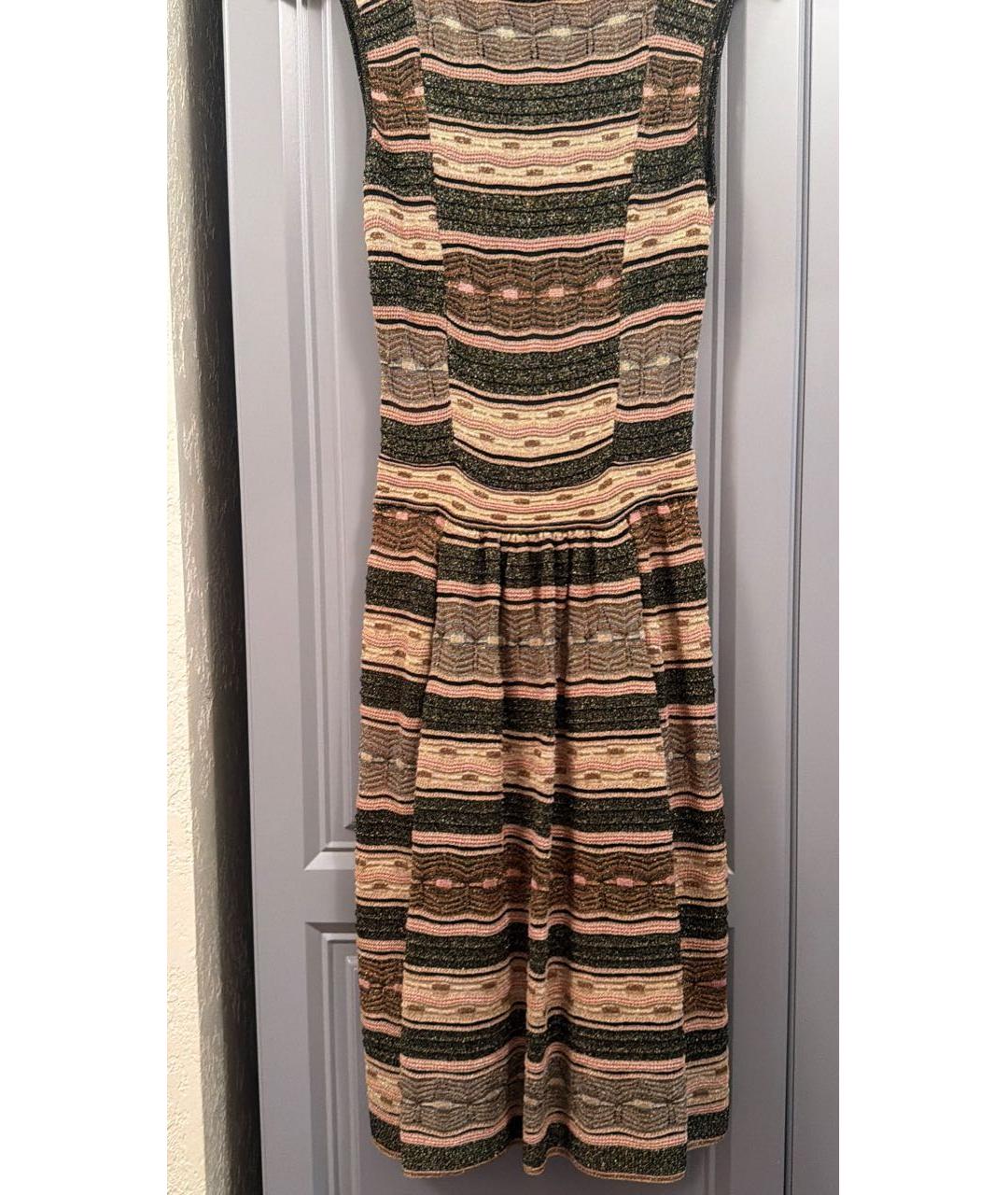 M MISSONI Золотое вискозное повседневное платье, фото 7