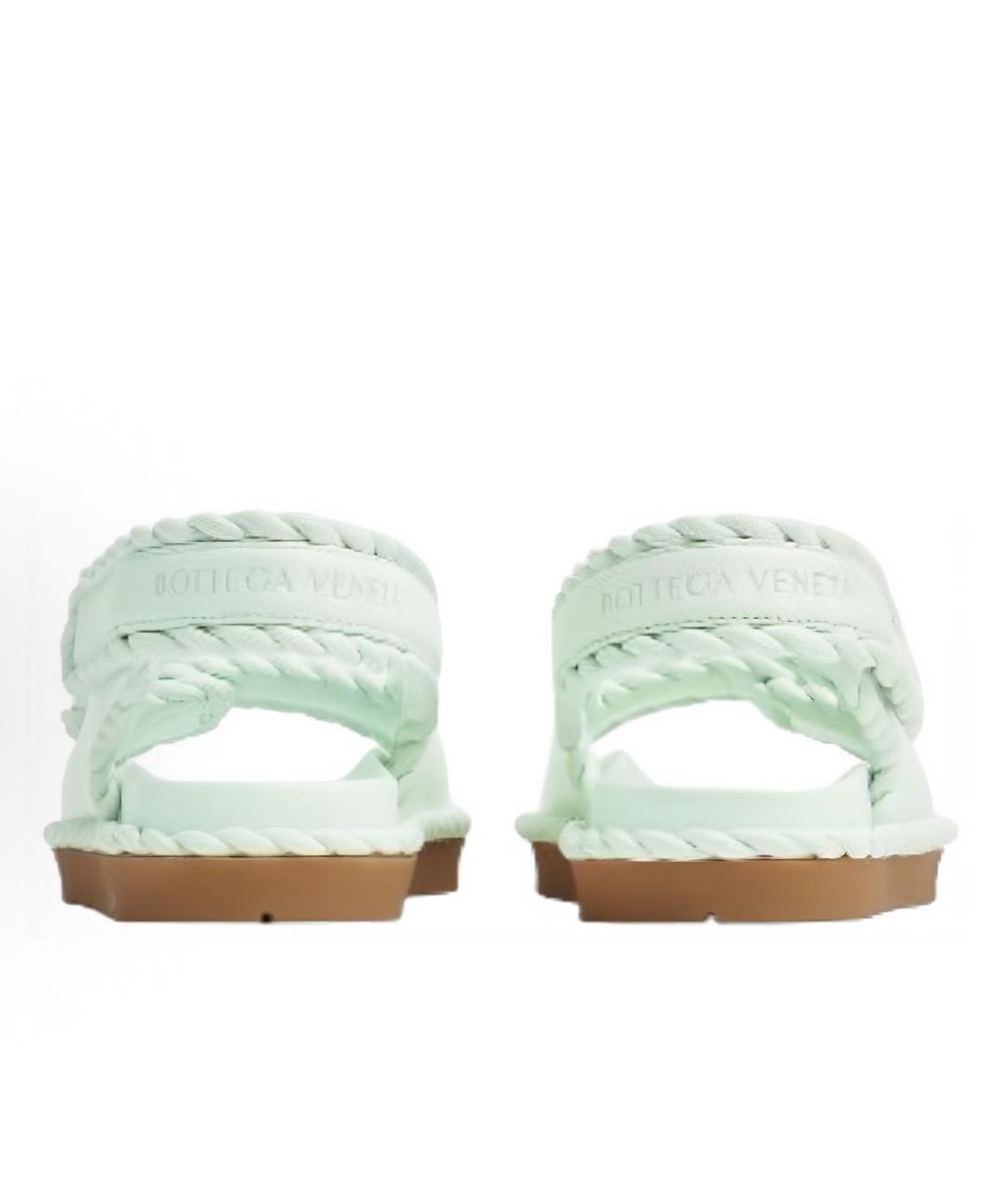 BOTTEGA VENETA Голубые кожаные босоножки, фото 4