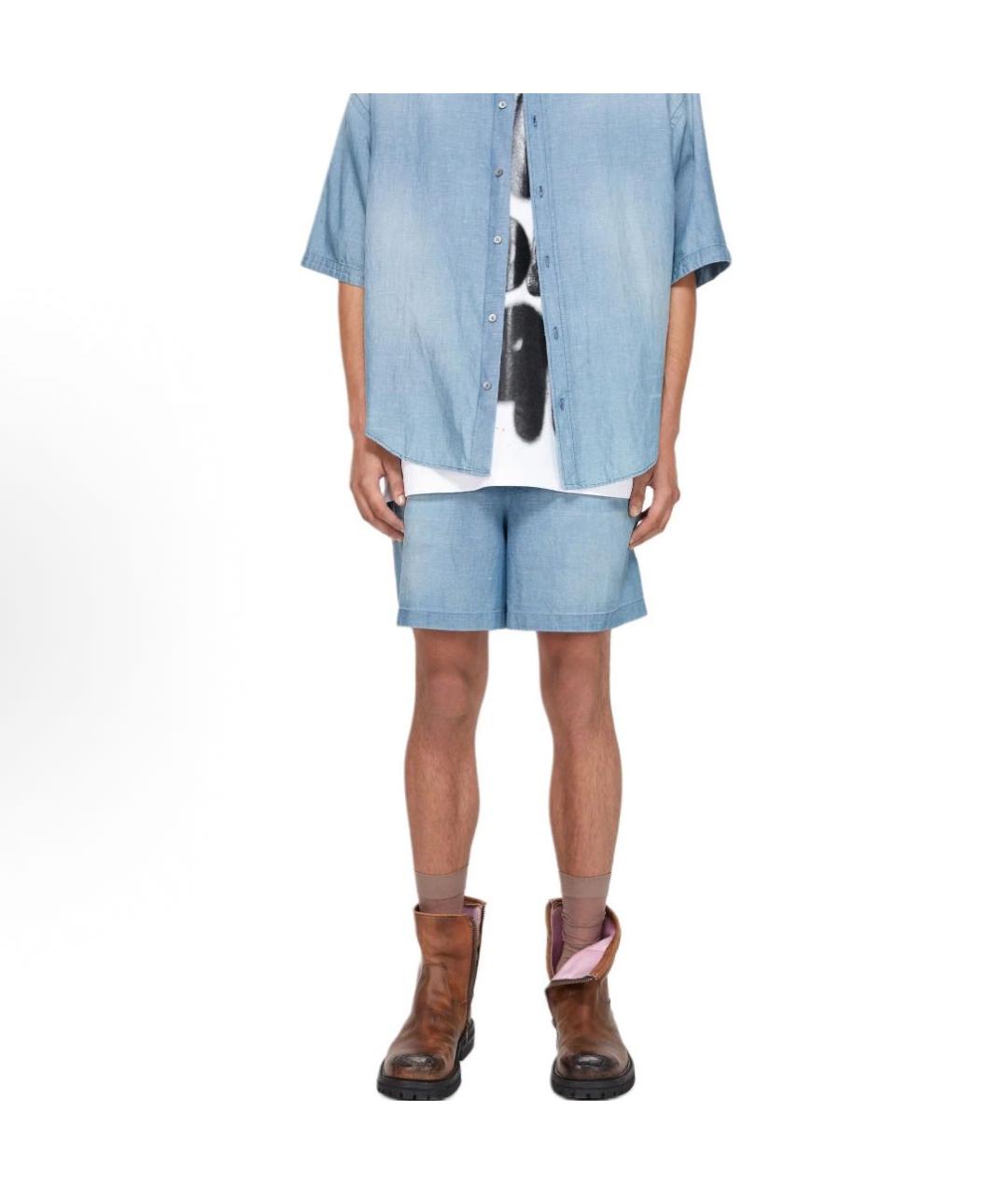 ACNE STUDIOS Голубые деним шорты, фото 4