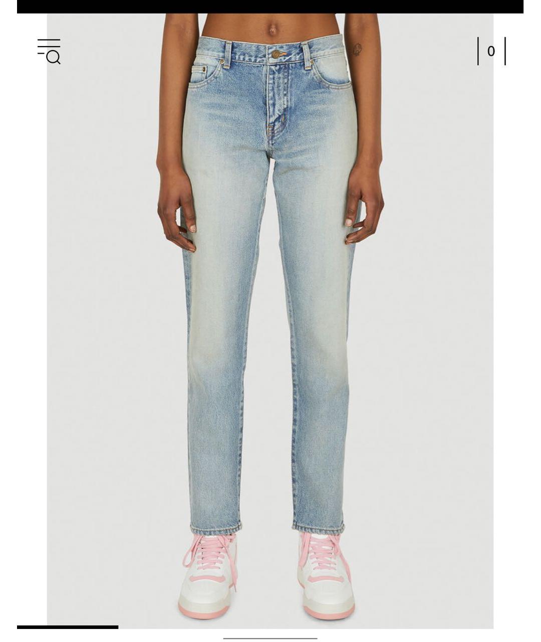 SAINT LAURENT Синие прямые джинсы, фото 3