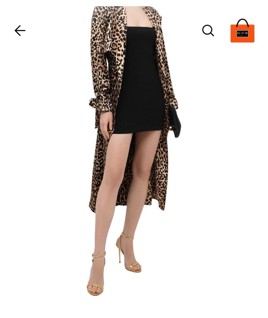 TOM FORD Золотые кожаные босоножки, фото 6