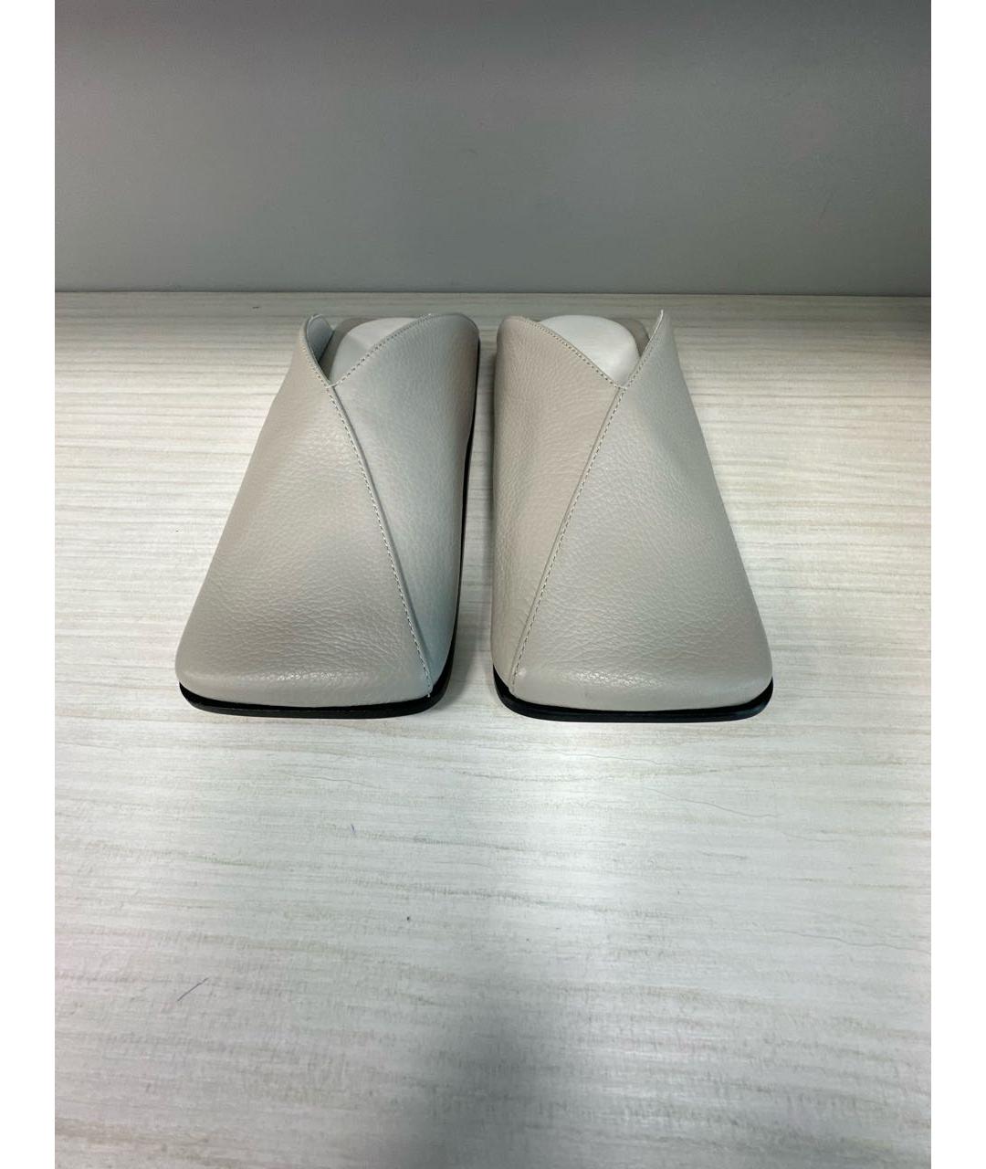MM6 MAISON MARGIELA Серые кожаные мюли, фото 2