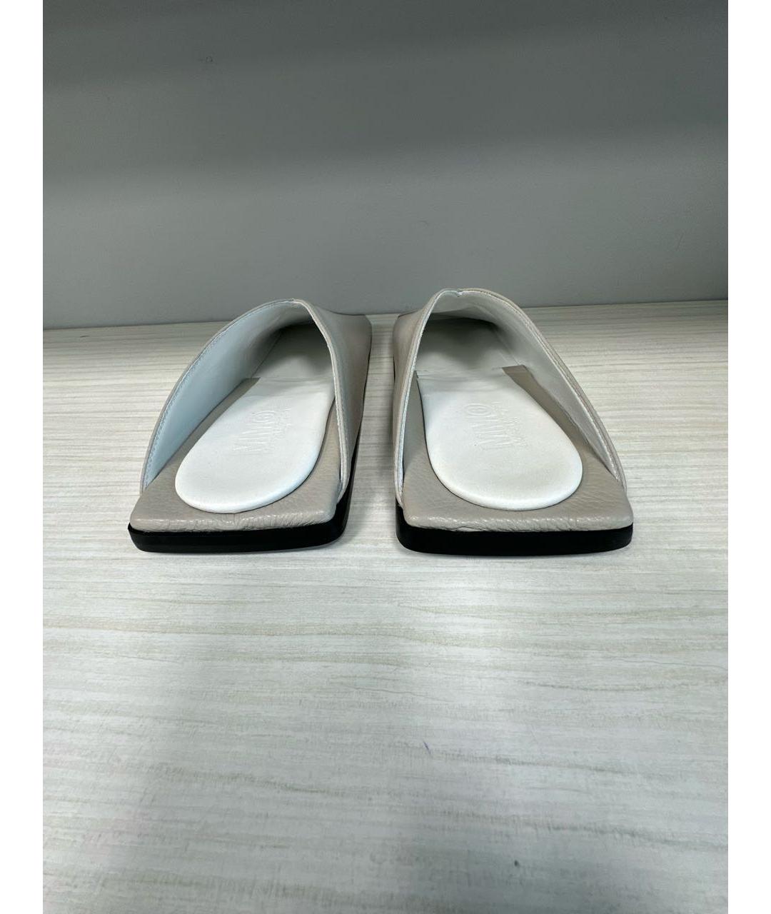 MM6 MAISON MARGIELA Серые кожаные мюли, фото 4