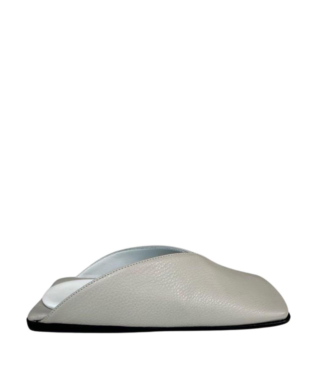 MM6 MAISON MARGIELA Серые кожаные мюли, фото 1