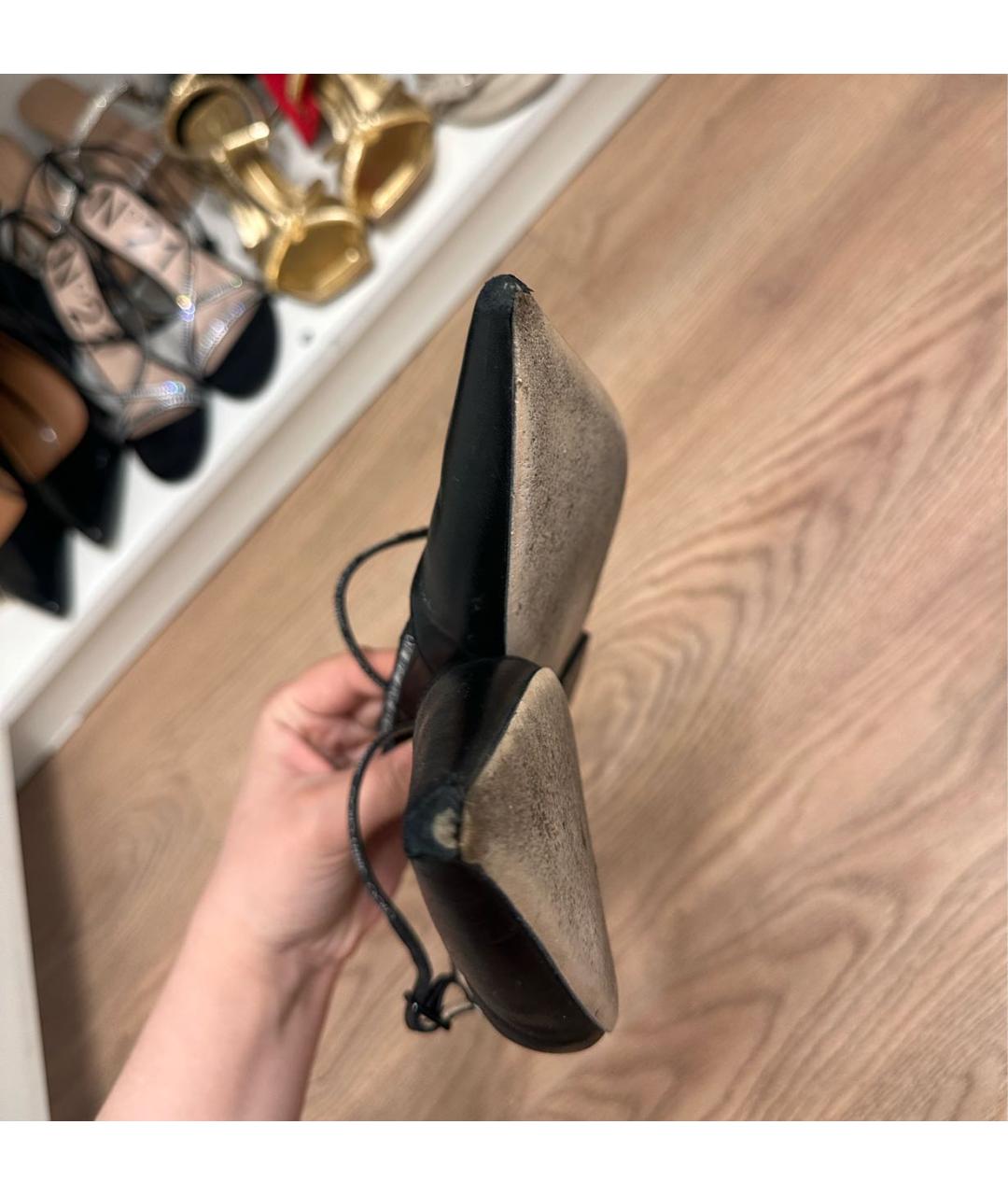 JIMMY CHOO Черные кожаные балетки, фото 5