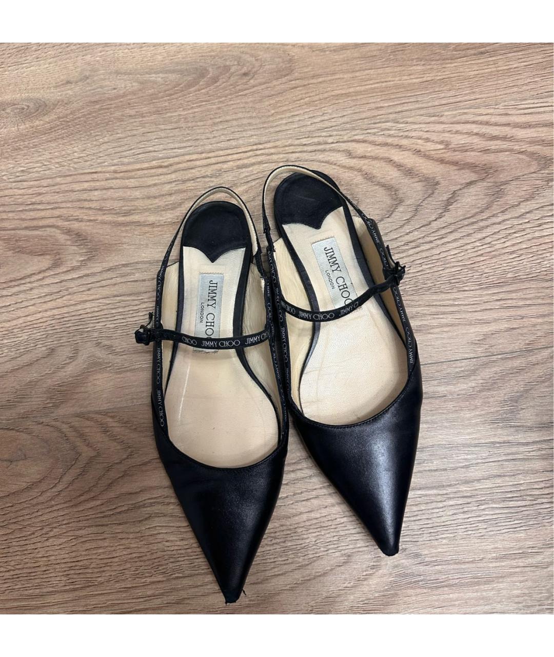 JIMMY CHOO Черные кожаные балетки, фото 8