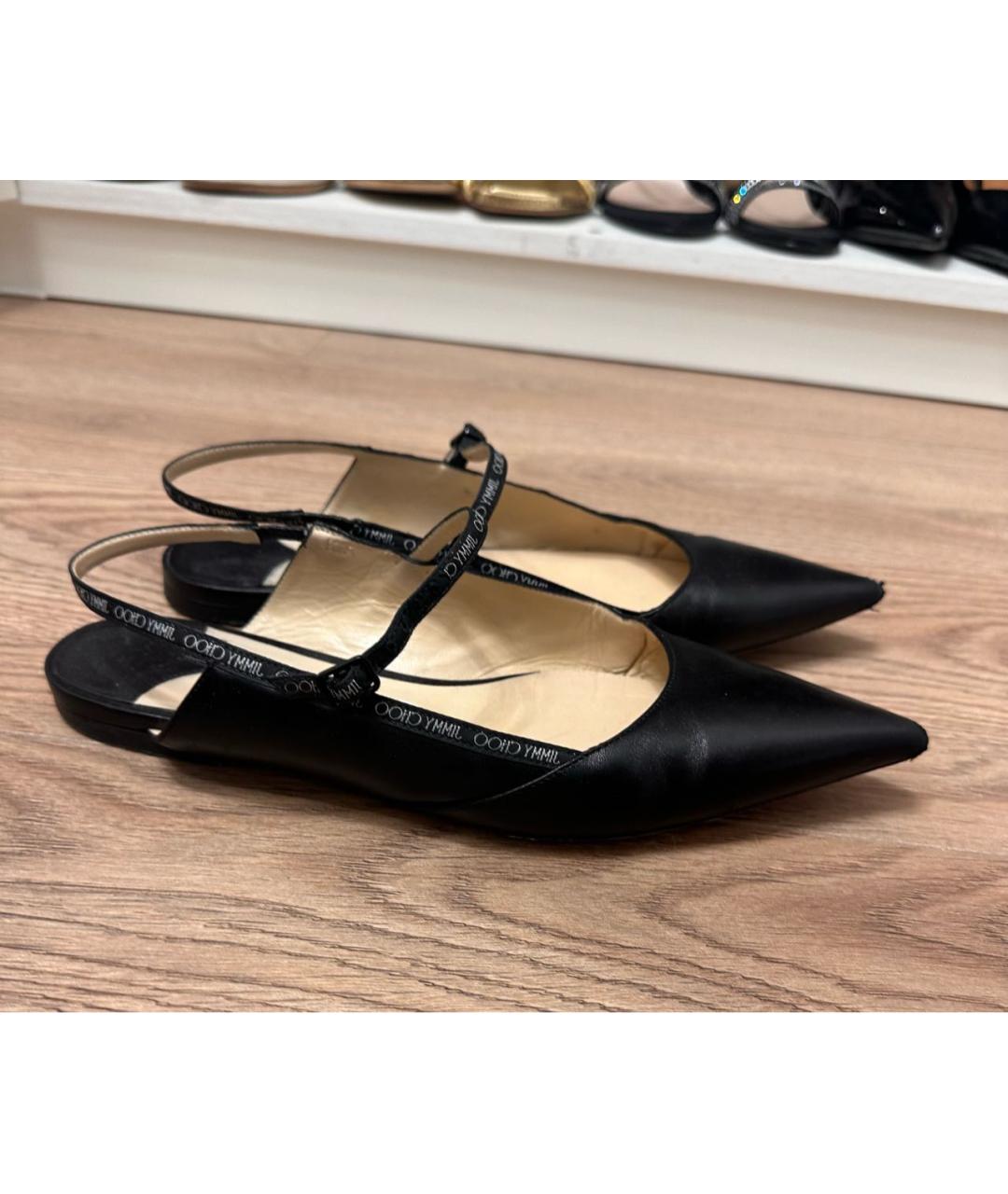 JIMMY CHOO Черные кожаные балетки, фото 9