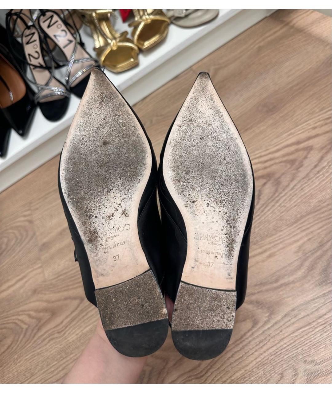 JIMMY CHOO Черные кожаные балетки, фото 6