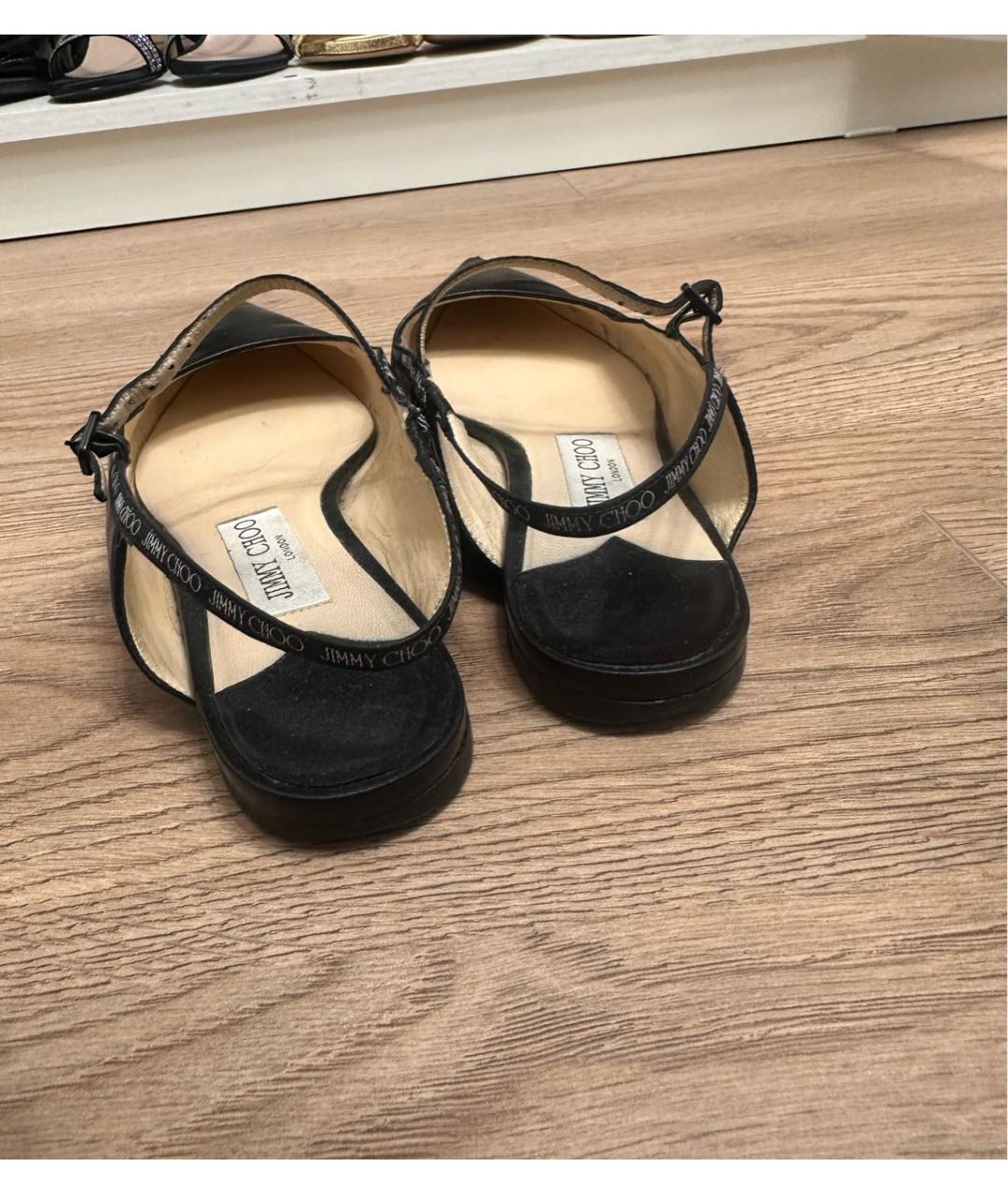JIMMY CHOO Черные кожаные балетки, фото 4
