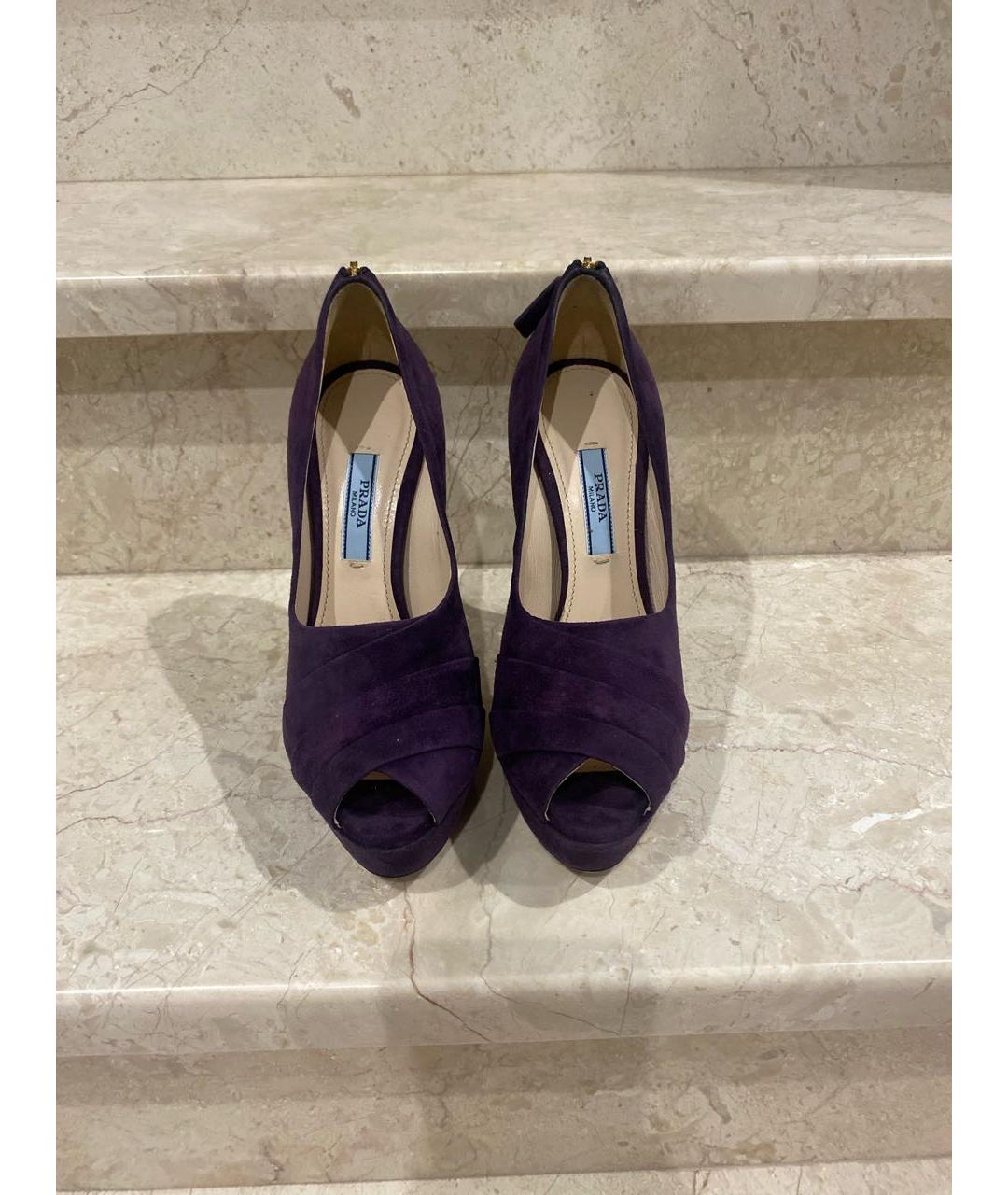 PRADA Фиолетовые замшевые туфли, фото 2
