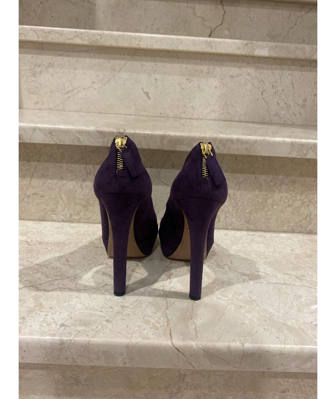 PRADA Фиолетовые замшевые туфли, фото 4
