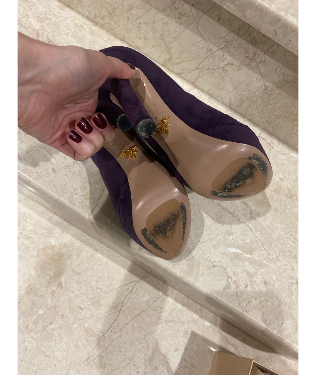 PRADA Фиолетовые замшевые туфли, фото 5