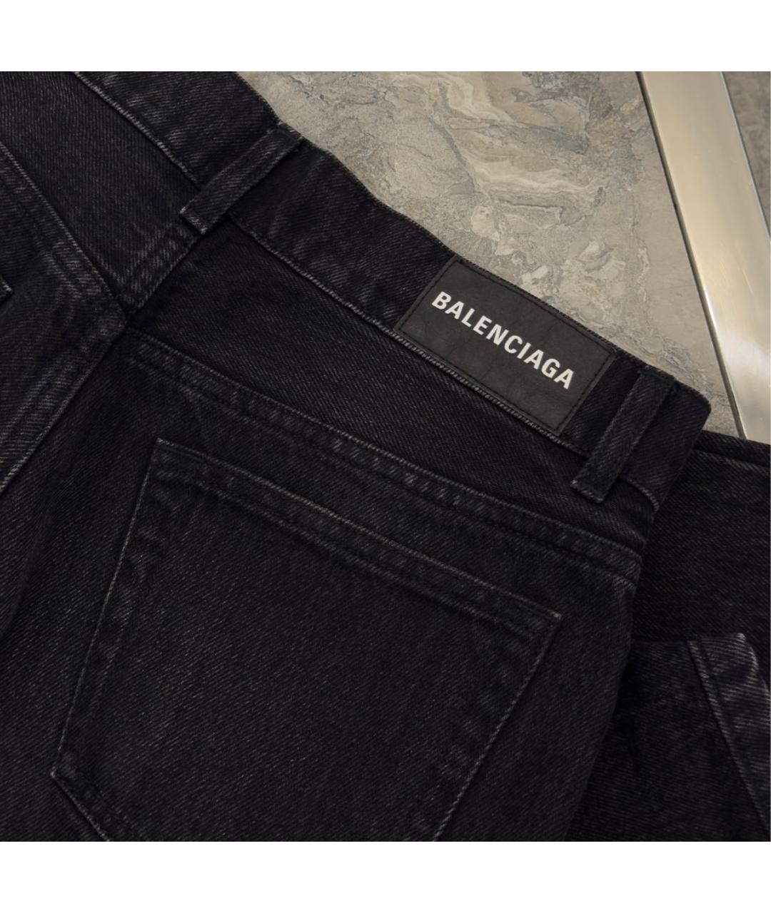 BALENCIAGA Антрацитовые хлопковые прямые джинсы, фото 8