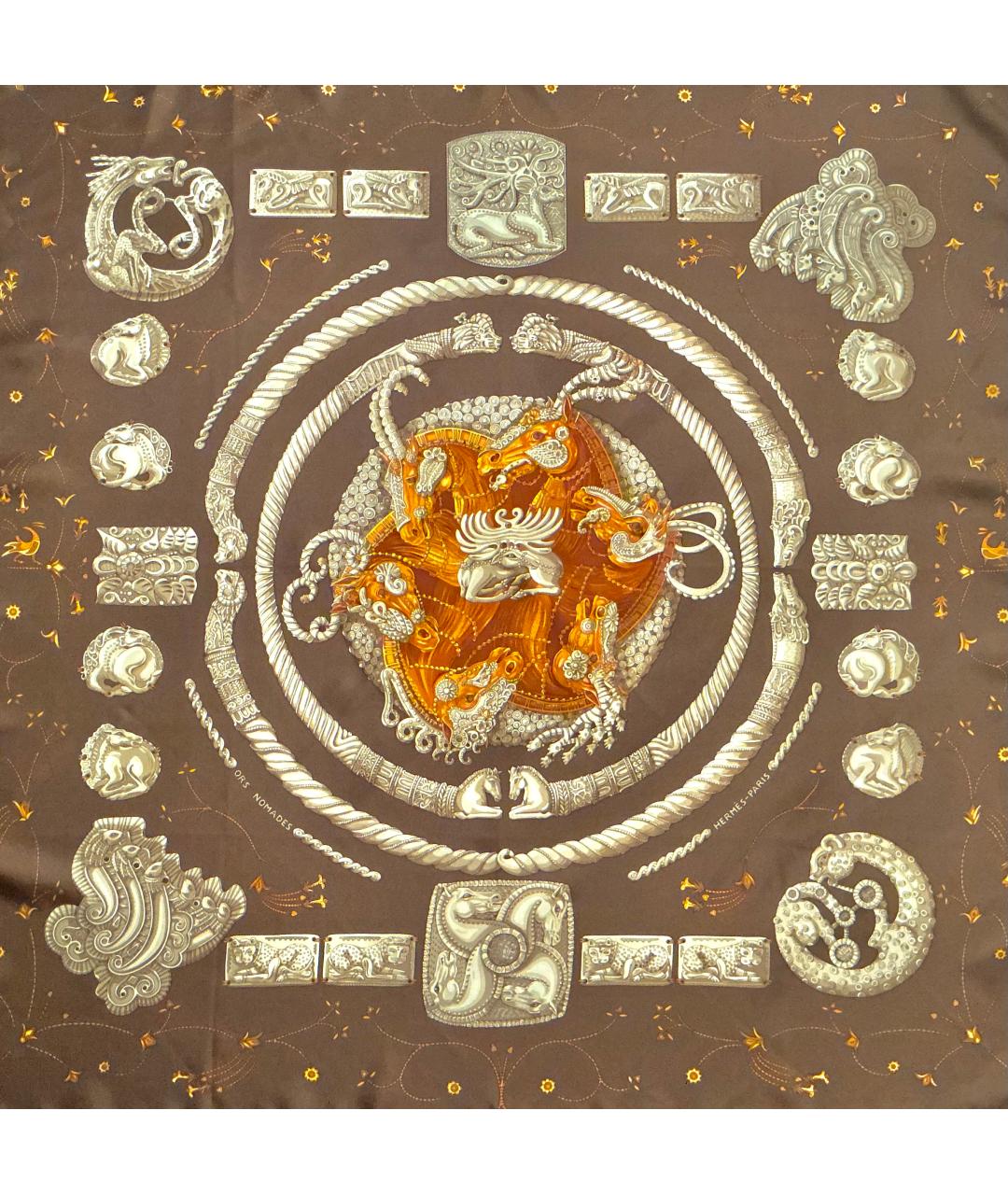 HERMES Мульти шелковый платок, фото 1