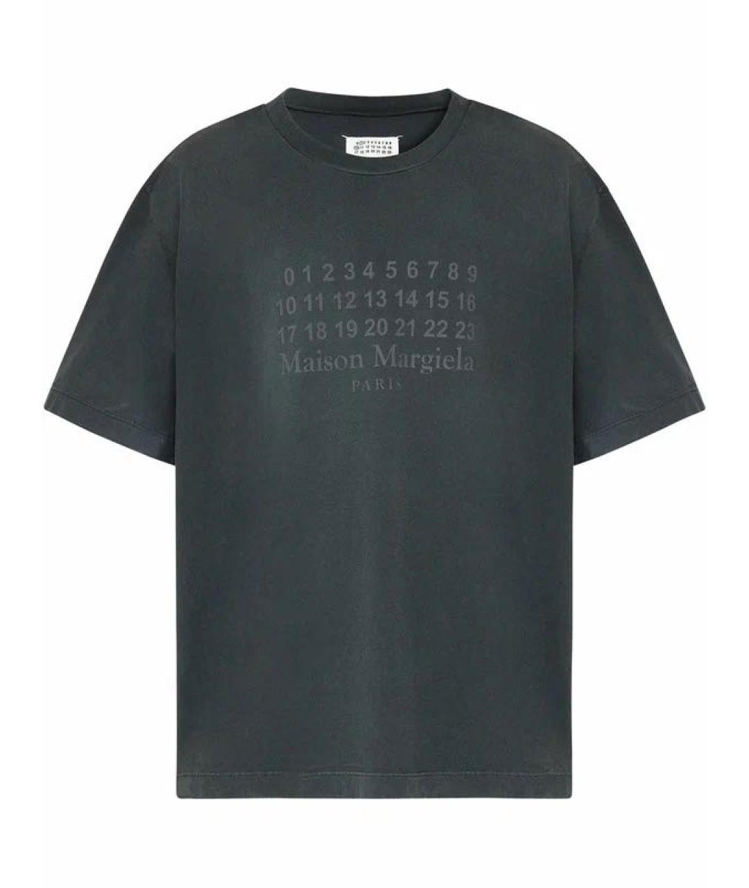 MAISON MARGIELA Черная хлопковая футболка, фото 2