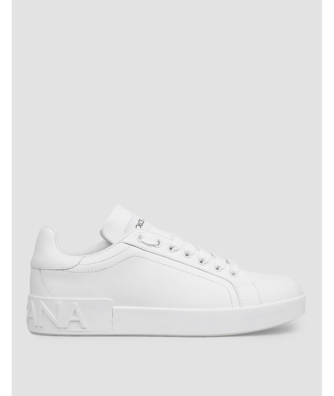 DOLCE&GABBANA Белые кожаные кеды, фото 4