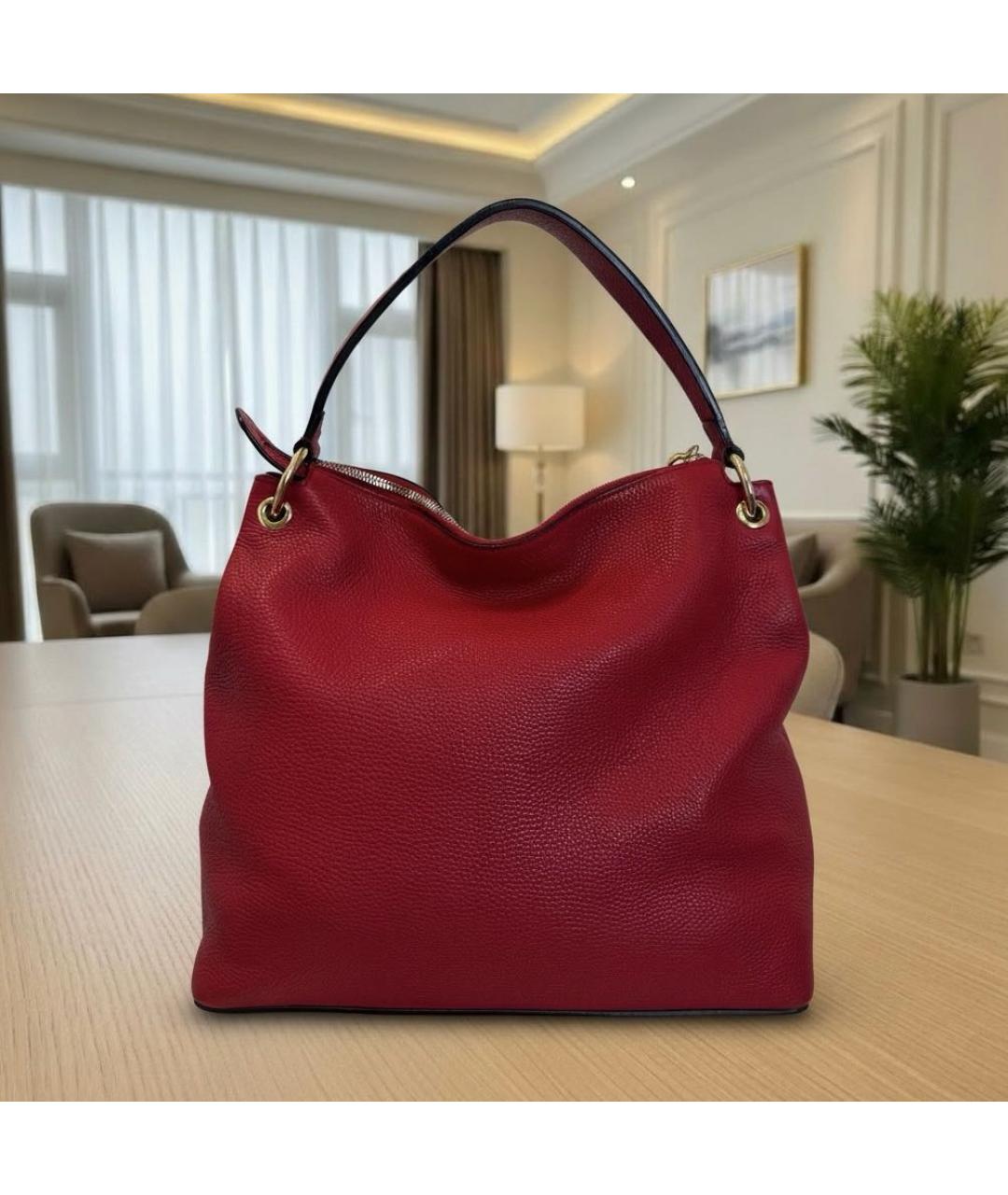 GUCCI Красная кожаная сумка тоут, фото 4
