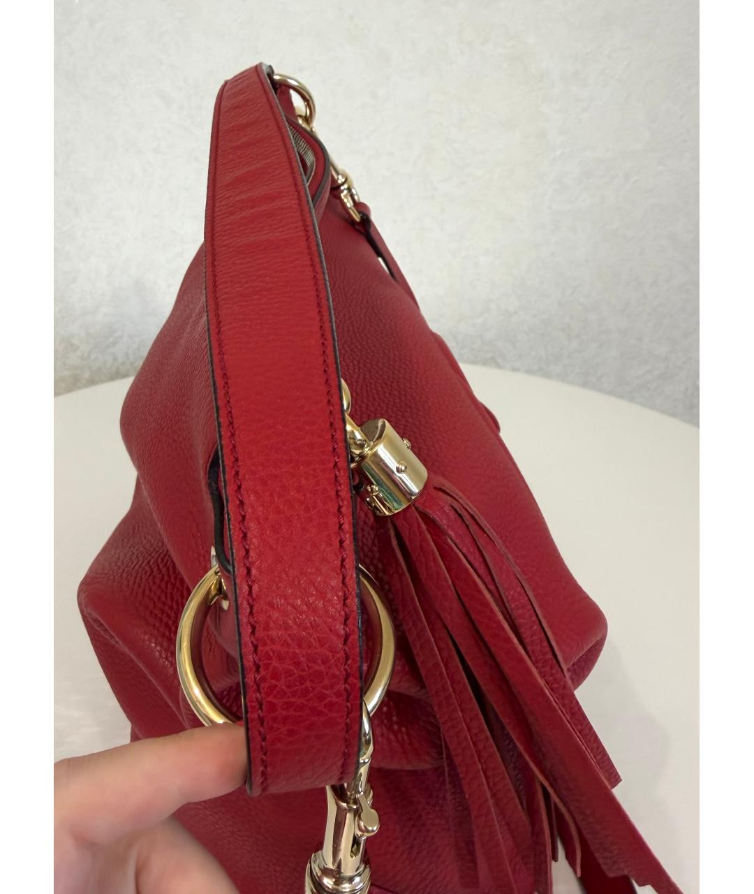 GUCCI Красная кожаная сумка тоут, фото 8