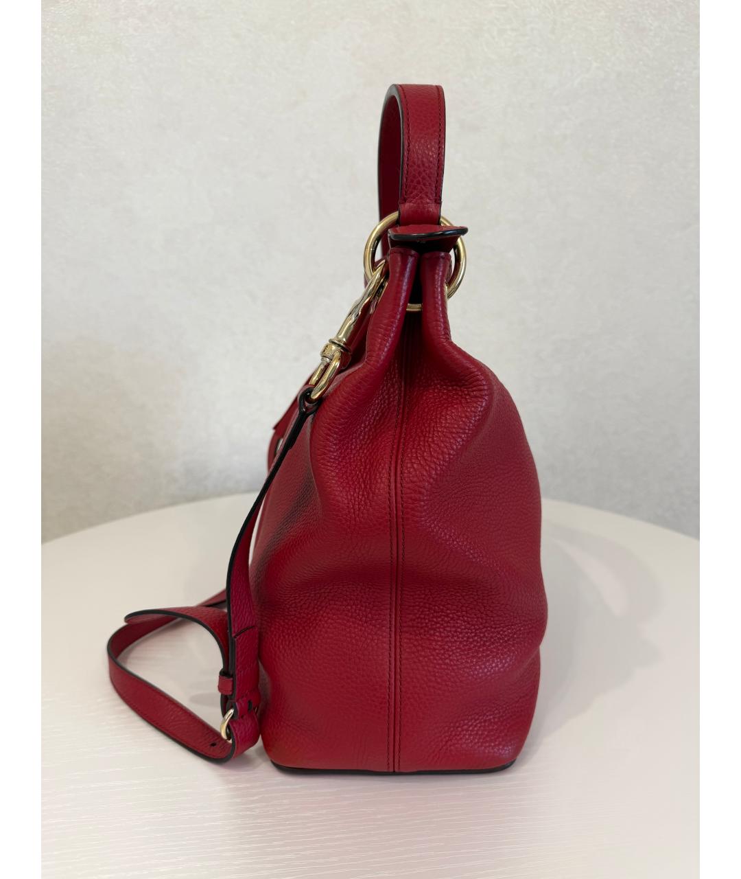 GUCCI Красная кожаная сумка тоут, фото 7