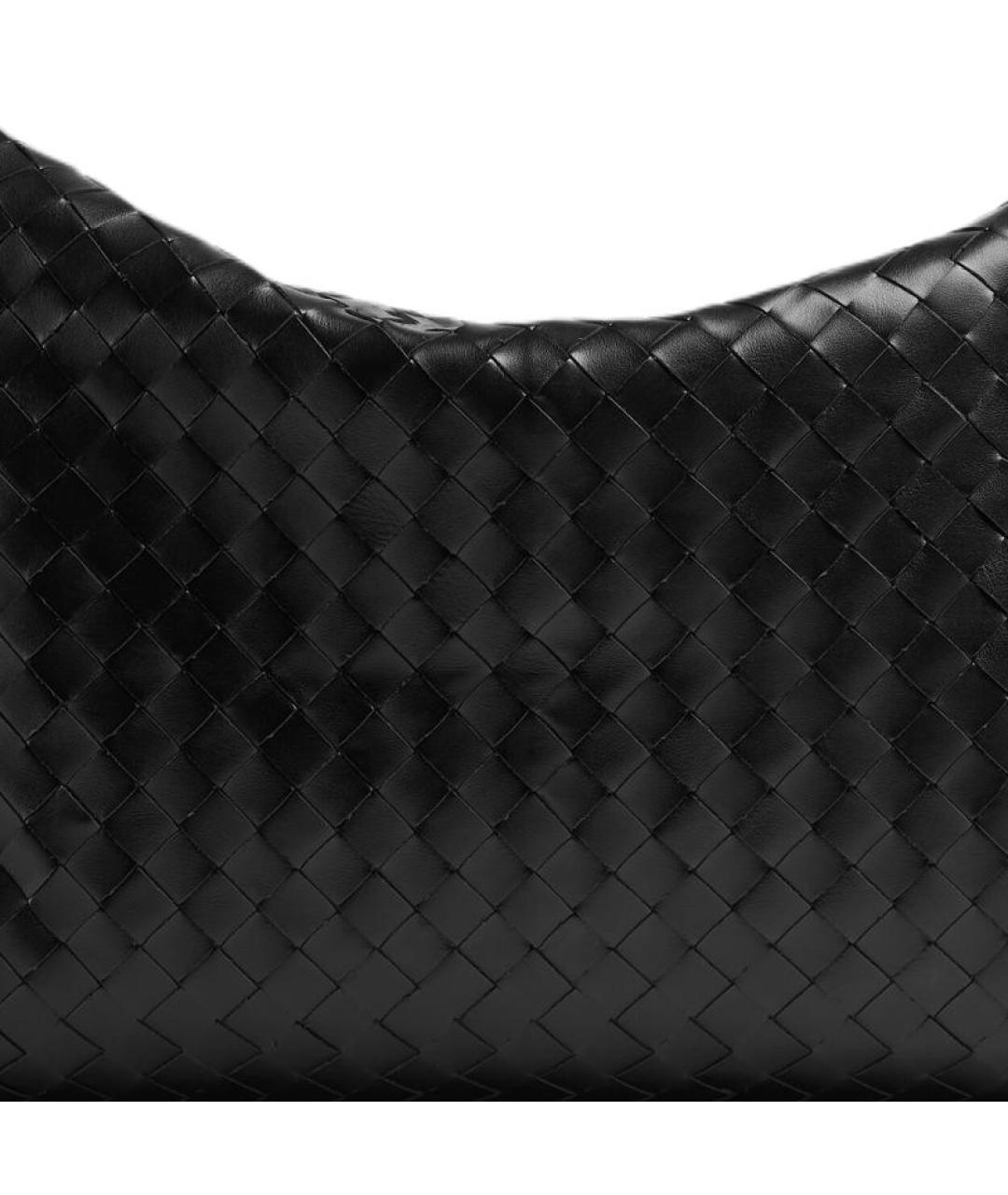 BOTTEGA VENETA Черная кожаная сумка через плечо, фото 4