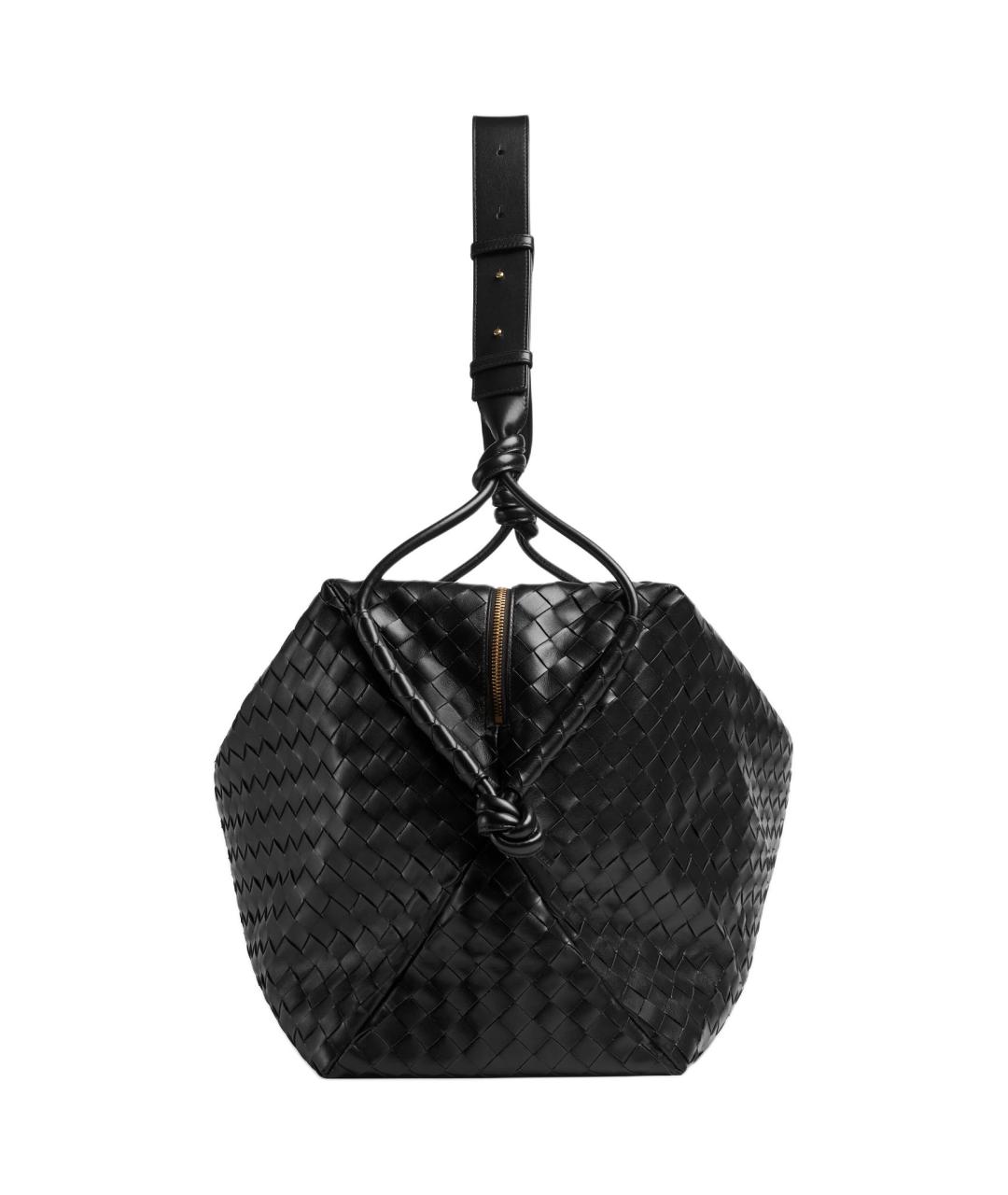 BOTTEGA VENETA Черная кожаная сумка через плечо, фото 2