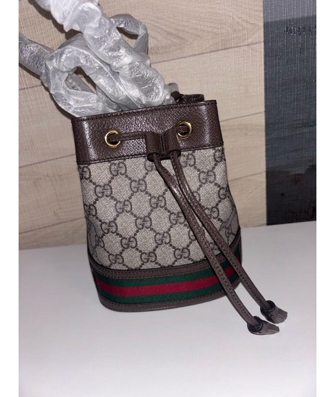 GUCCI Бежевая кожаная сумка через плечо, фото 8