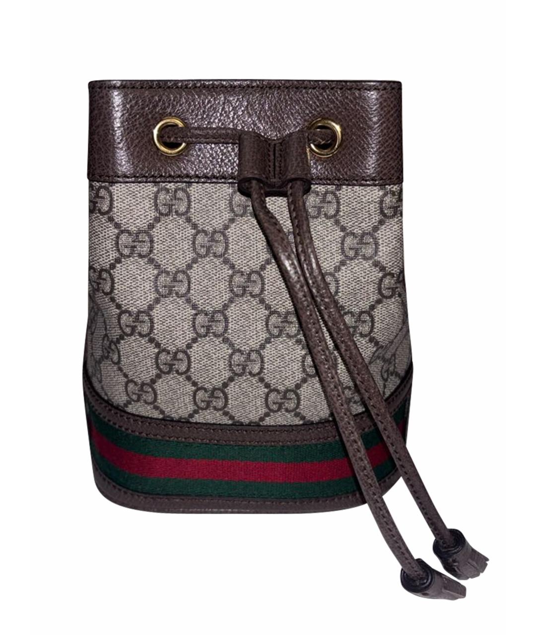 GUCCI Бежевая кожаная сумка через плечо, фото 1