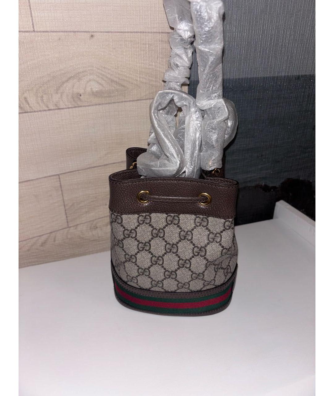 GUCCI Бежевая кожаная сумка через плечо, фото 3