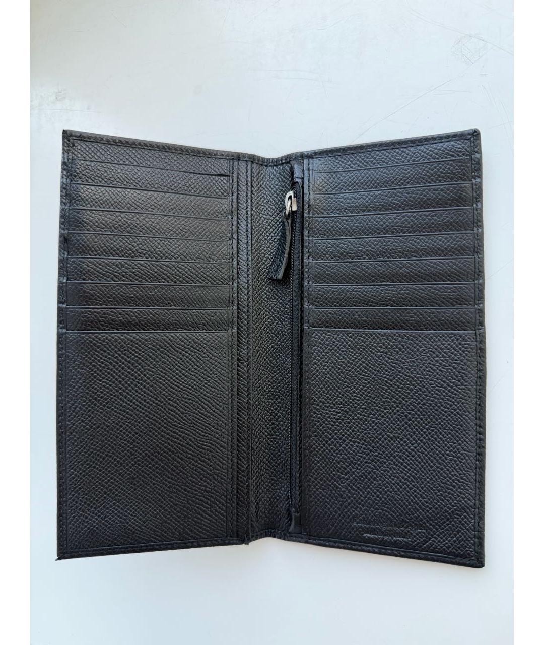 ERMENEGILDO ZEGNA XXX Черный кожаный кошелек, фото 3
