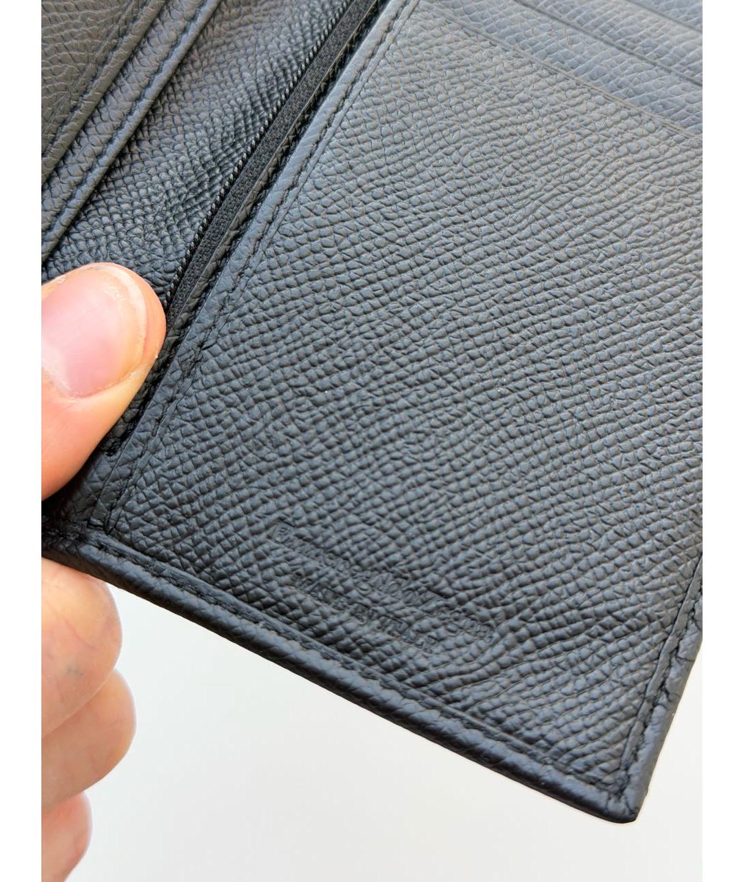 ERMENEGILDO ZEGNA XXX Черный кожаный кошелек, фото 4