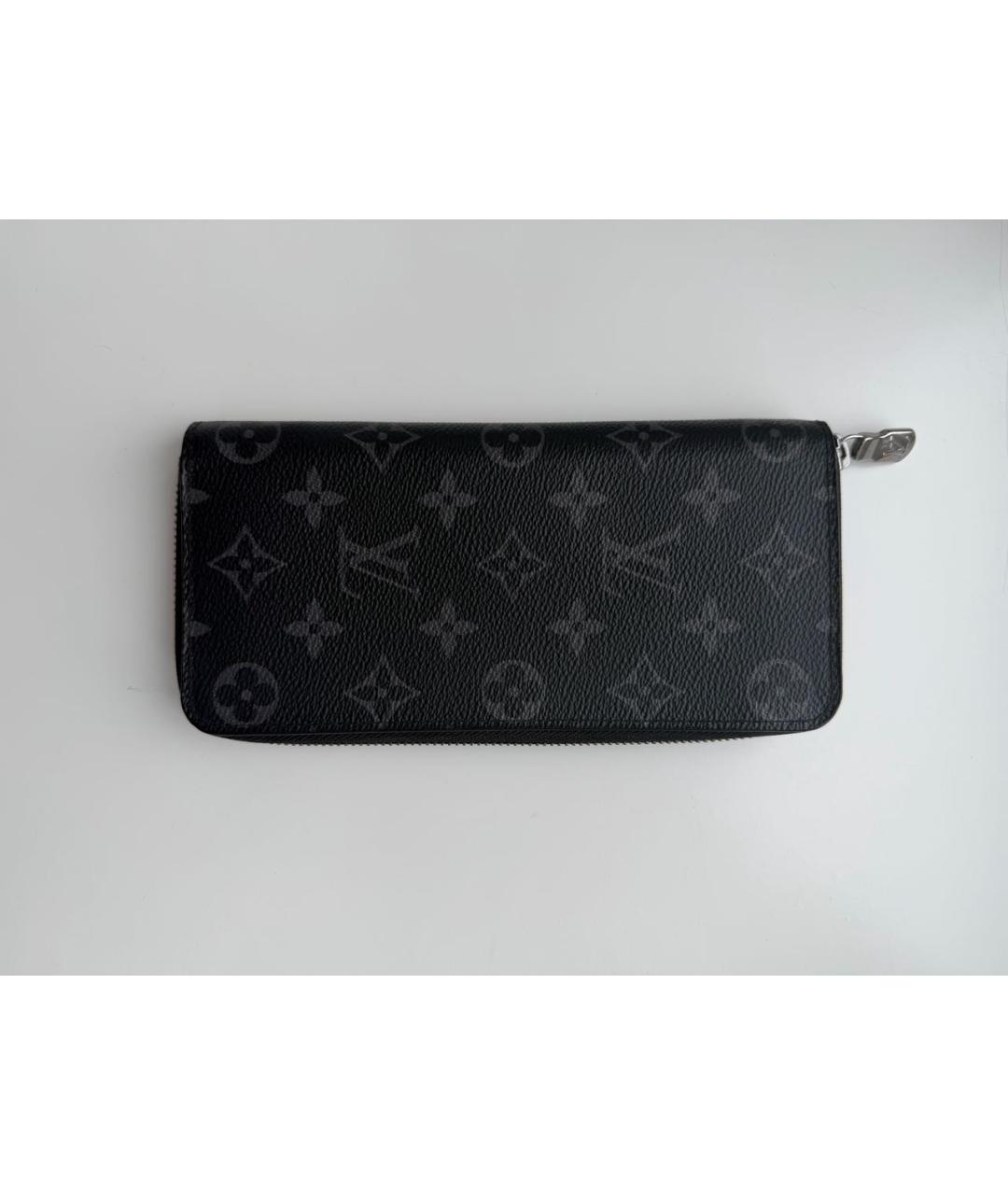 LOUIS VUITTON Черный кожаный кошелек, фото 7